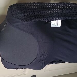 NWT Free people intimately black  stretchy long sleeve sweetheart neck L/XL